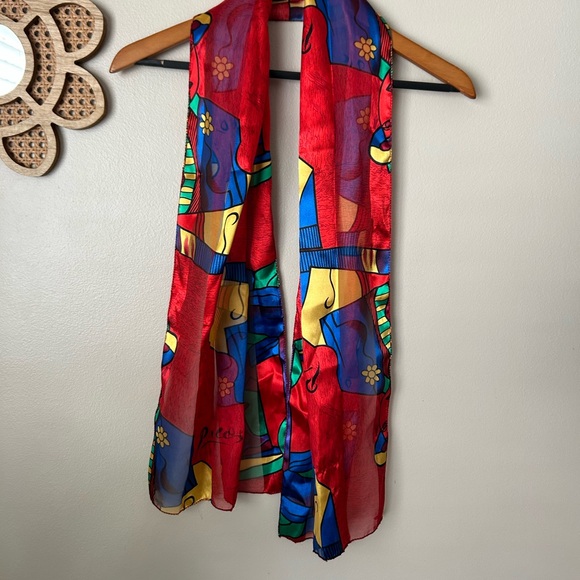 Colorful Abstract Pattern Scarf - Picasso - Picture 4 of 9
